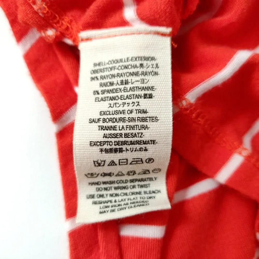 We The Free People Oversize Pullover Top Sz Medium Red Striped Slouchy Soft Cozy - Picture 10 of 11